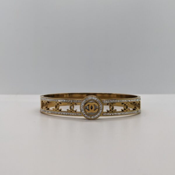 Gilded Diamond Weave Bangle