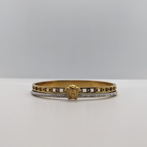 Versace White Strip Medusa Bangle