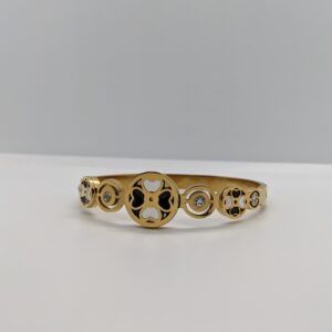 Enamel Quatrefoil Bangle