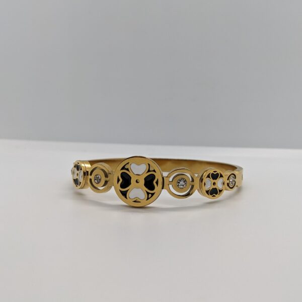 Enamel Quatrefoil Bangle